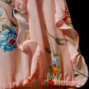 Split arm ruffled blouse